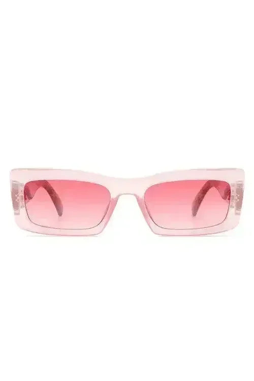Retro Narrow Rectangle Flat Top Slim Sunglasses